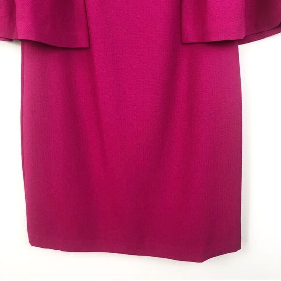 TRINA TURK | Fucshia Cape Dress Short Sleeve Sz 6 - Picture 9 of 12